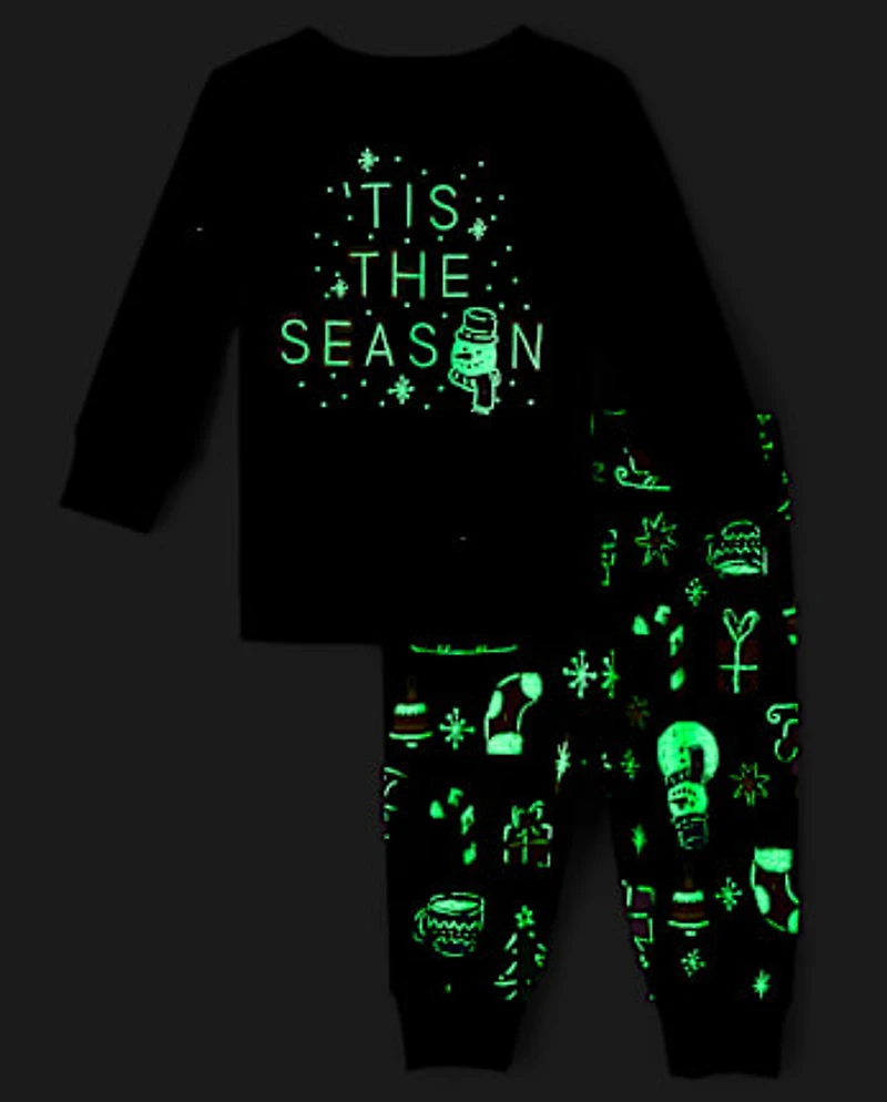 Baby And Toddler Matching Family Glow Tis The Season Snug Fit Cotton Pajamas