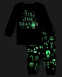 Baby And Toddler Matching Family Glow Tis The Season Snug Fit Cotton Pajamas