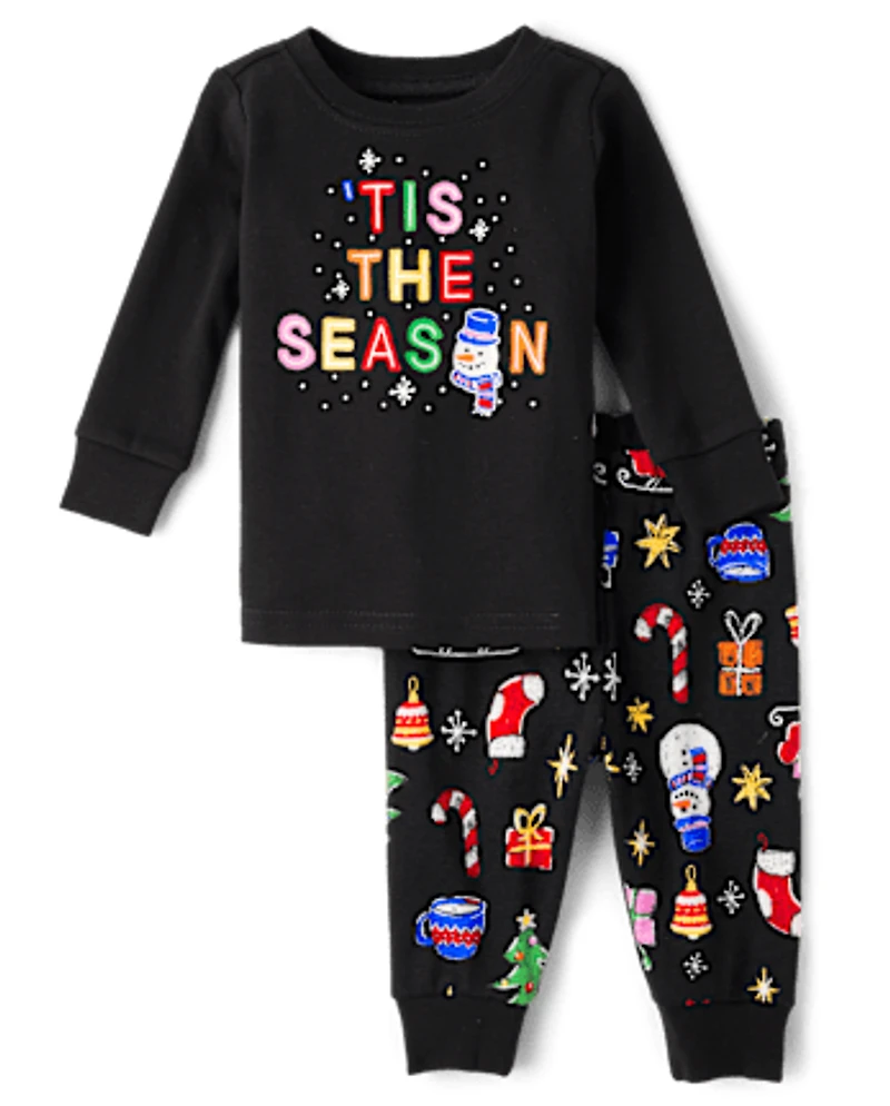 Baby And Toddler Matching Family Glow Tis The Season Snug Fit Cotton Pajamas