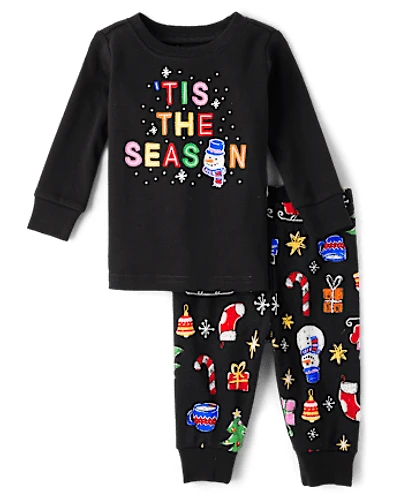 Baby And Toddler Matching Family Glow Tis The Season Snug Fit Cotton Pajamas