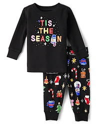 Baby And Toddler Matching Family Glow Tis The Season Snug Fit Cotton Pajamas