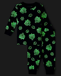 Pyjama Hanoukka en coton ajusté pour bébé et enfant bas âge, assorti familial