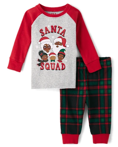 Baby And Toddler Matching Family Santa Squad Snug Fit Cotton Pajamas