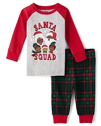 Baby And Toddler Matching Family Santa Squad Snug Fit Cotton Pajamas
