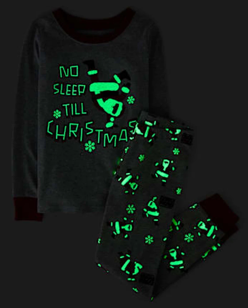 Kids Glow Santa Dancing Snug Fit Cotton Pajamas
