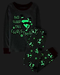 Kids Glow Santa Dancing Snug Fit Cotton Pajamas