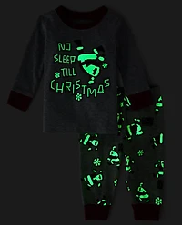 Baby And Toddler Glow Santa Dancing Snug Fit Cotton Pajamas