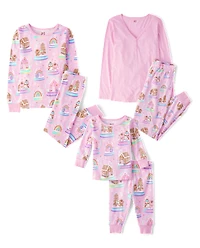 Baby And Toddler Girls Mommy Me Gingerbread Snow Globe Snug Fit Cotton Pajamas