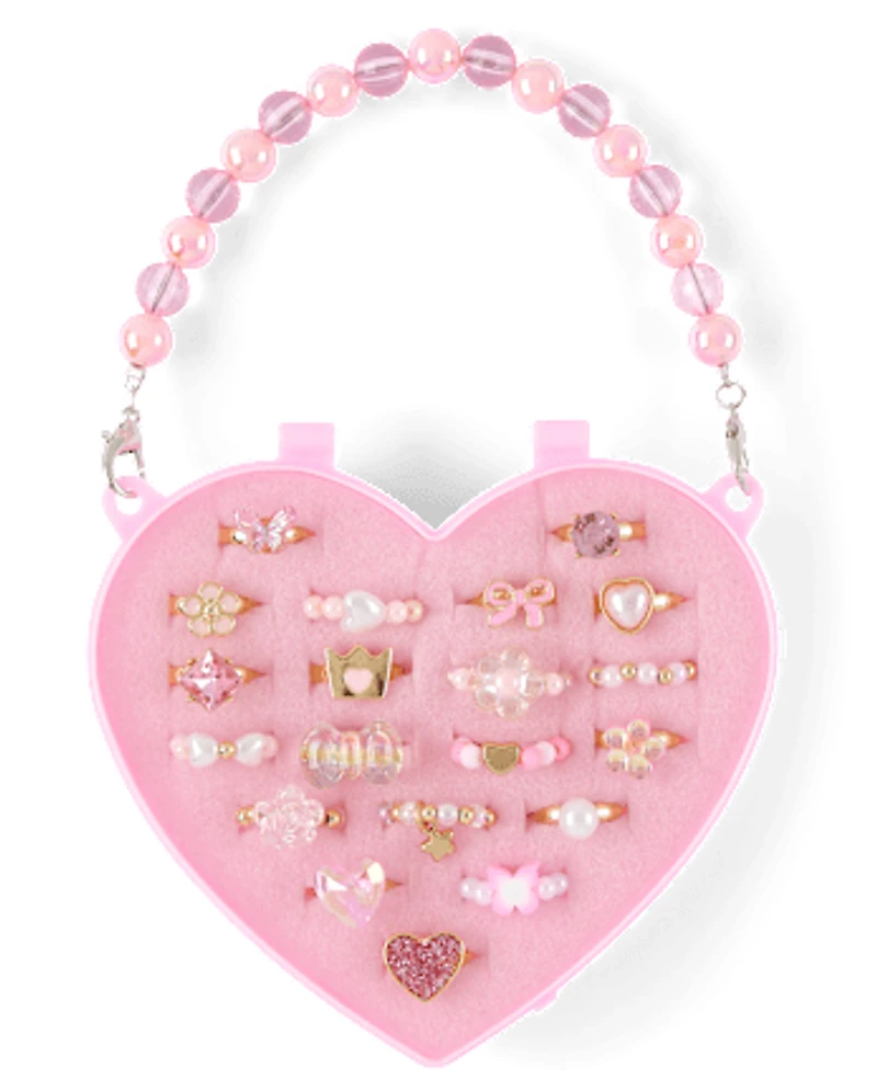 Girls Floral Ring 20-Pack
