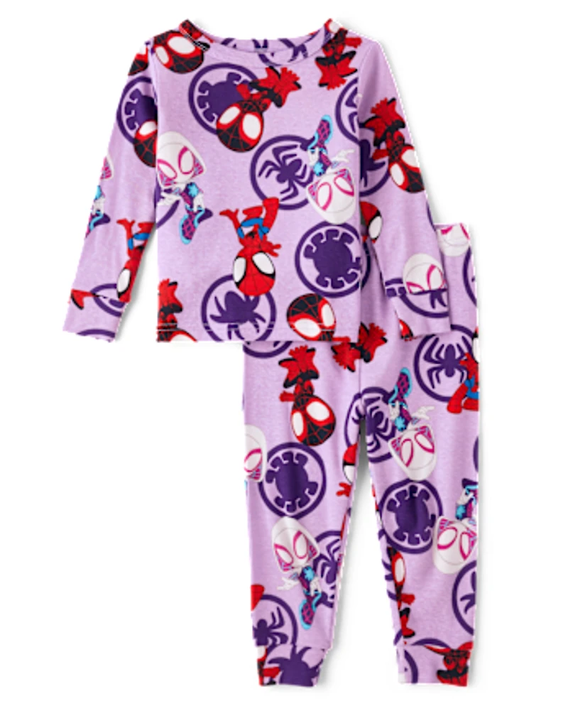 Baby And Toddler Girls Spidey™ Snug Fit Cotton Pajamas