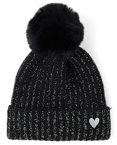 Girls Shimmer Icon Pom Beanie