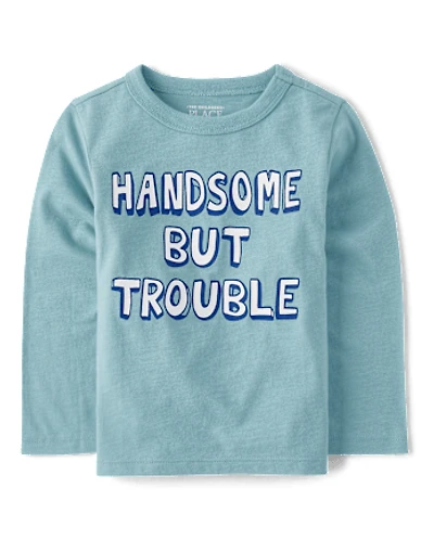 Baby And Toddler Boys Handsome But Trouble Graphic Tee