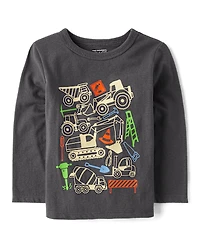 Baby And Toddler Boys Construction Vehicles Graphic Tee