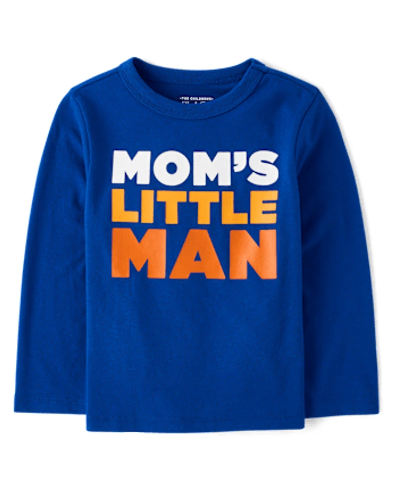 Baby And Toddler Boys Mom's Little Man Graphic Tee