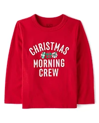 Baby And Toddler Matching Family Christmas Morning Crew Graphic Tee
