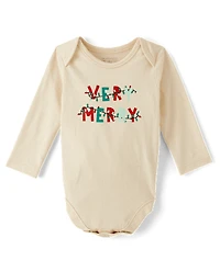 Baby Very Merry Christmas Lights Graphic Bodysuit