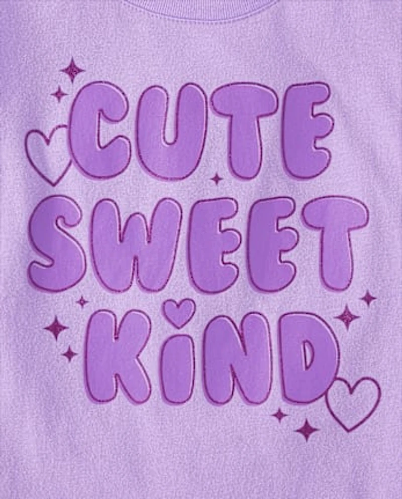 Baby And Toddler Girls Cute Sweet Kind Graphic Tee