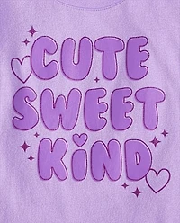 Baby And Toddler Girls Cute Sweet Kind Graphic Tee