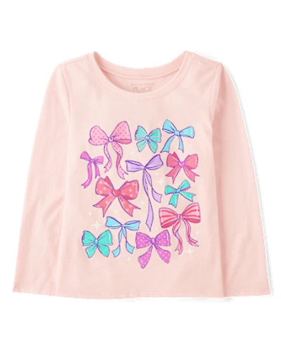 Baby And Toddler Girls Bows Graphic Tee