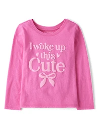 Baby And Toddler Girls Woke Up This Cute Graphic Tee