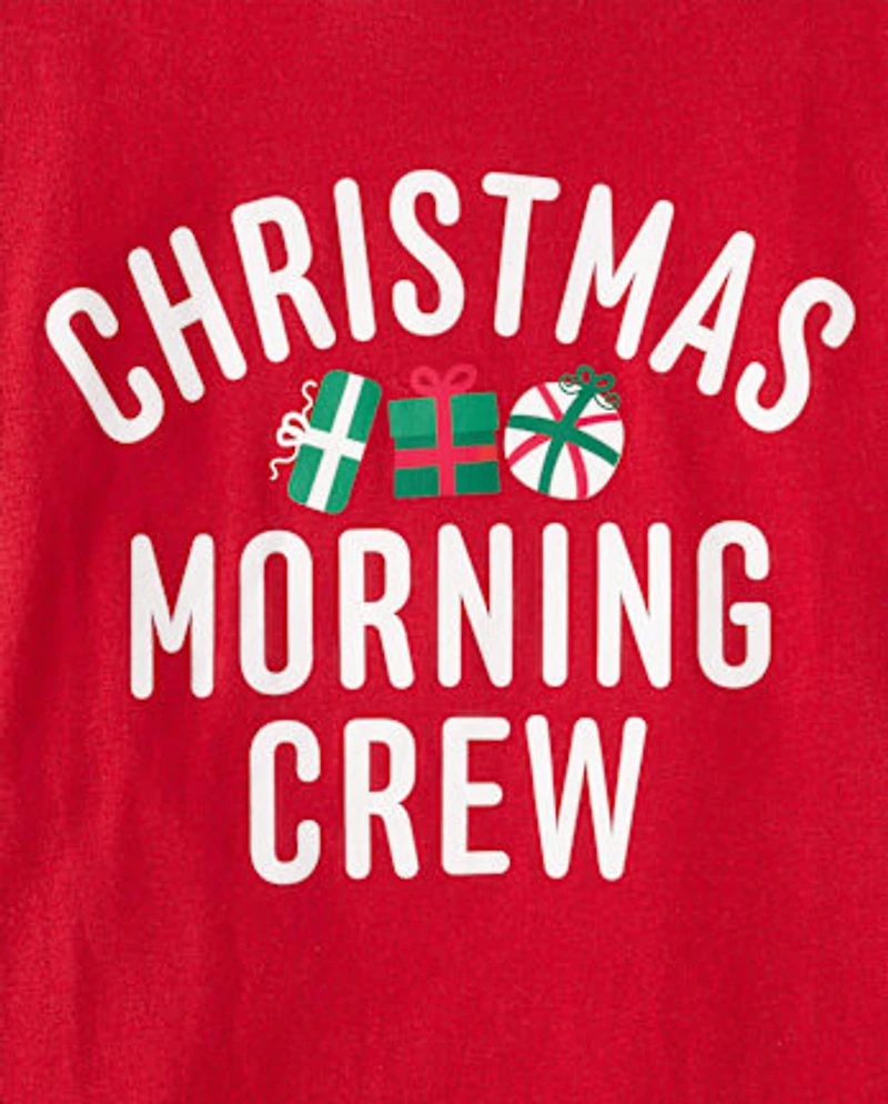 Kids Matching Family  Christmas Morning Crew Graphic Tee