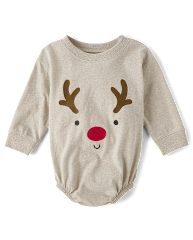 Baby Christmas Reindeer Graphic Bodysuit