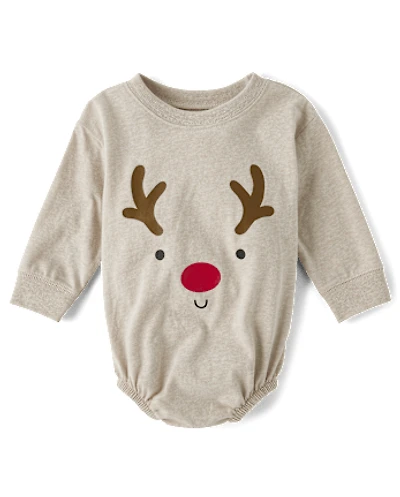 Baby Christmas Reindeer Graphic Bodysuit