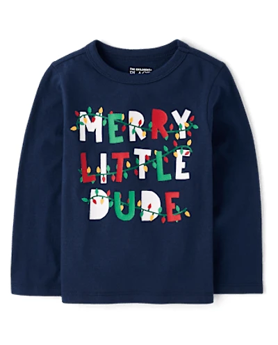 Baby And Toddler Boys Merry Little Dude Graphic Tee