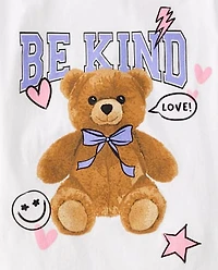 Girls Kind Teddy Bear Graphic Tee