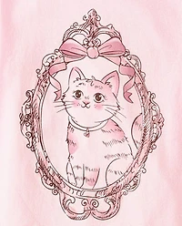 Girls Cat Mirror Graphic Tee