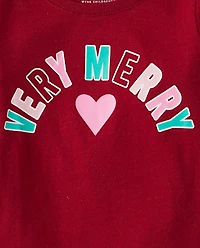 Baby And Toddler Girls Very Merry Christmas Graphic Tee