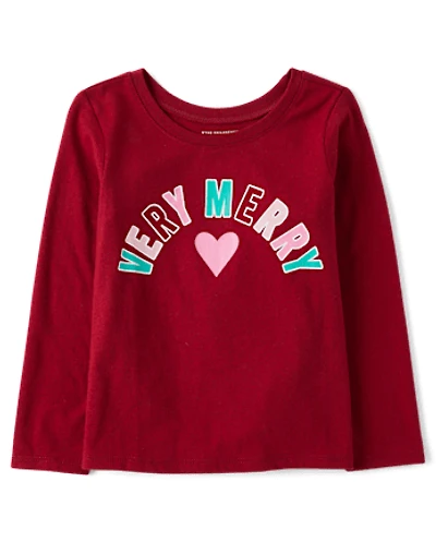 Baby And Toddler Girls Very Merry Christmas Graphic Tee