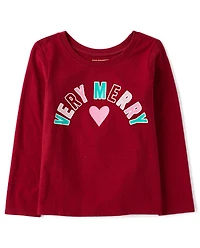 Baby And Toddler Girls Very Merry Christmas Graphic Tee