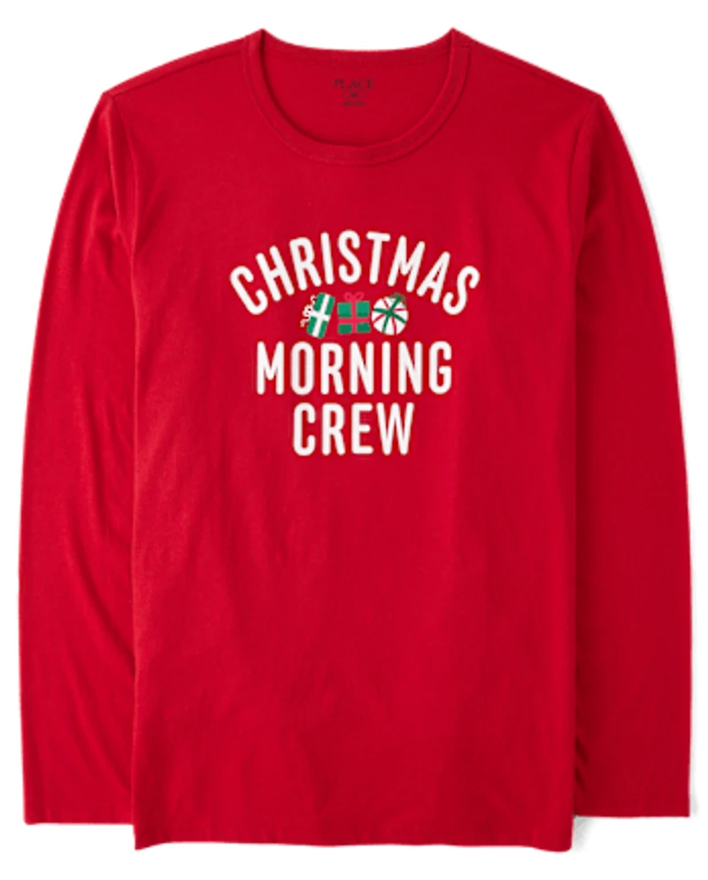Adult Matching Family  Christmas Morning Crew Graphic Tee