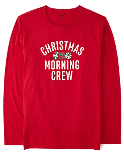 Adult Matching Family  Christmas Morning Crew Graphic Tee
