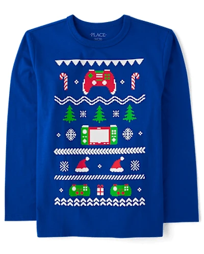 Boys Christmas Game Controller Graphic Tee