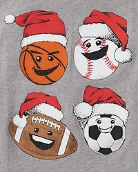 Boys Christmas Sports Balls Graphic Tee