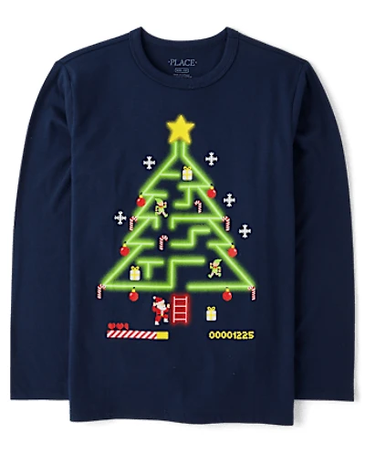 Boys Christmas Gaming Tree Graphic Tee