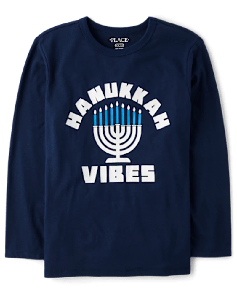 Boys Glow Hanukkah Vibes Graphic Tee