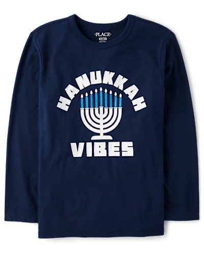 Boys Glow Hanukkah Vibes Graphic Tee