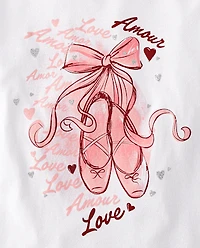 Girls Ballet Shoes Graphic Tee