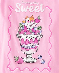 Girls Sweet Cat Graphic Tee