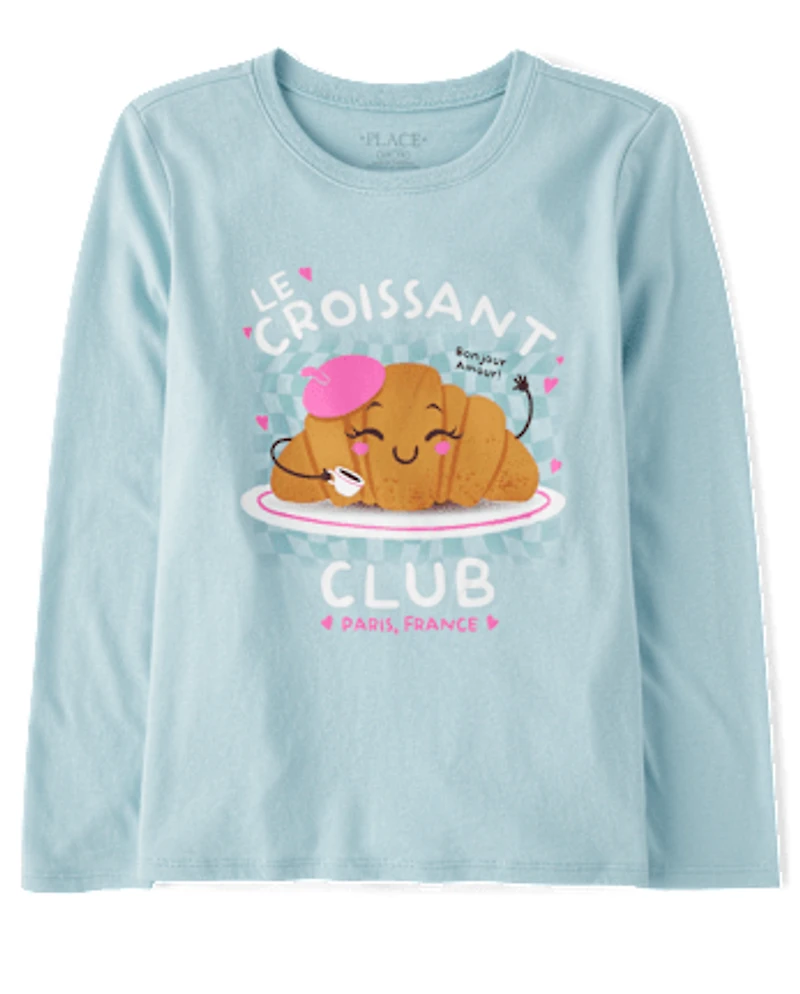 Girls Croissant Club Graphic Tee