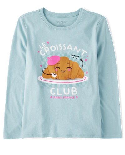 Girls Croissant Club Graphic Tee