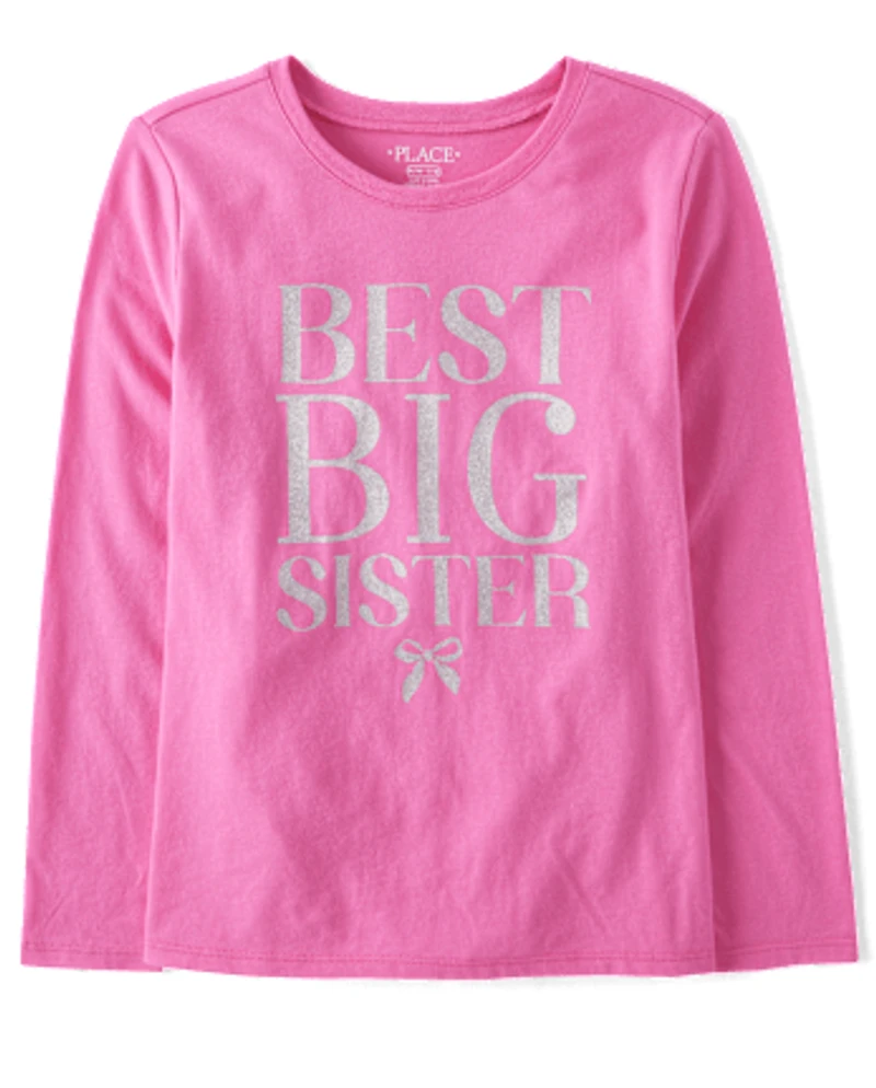 Girls Best Big Sister Graphic Tee