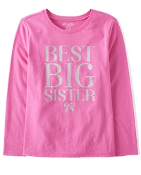 Girls Best Big Sister Graphic Tee