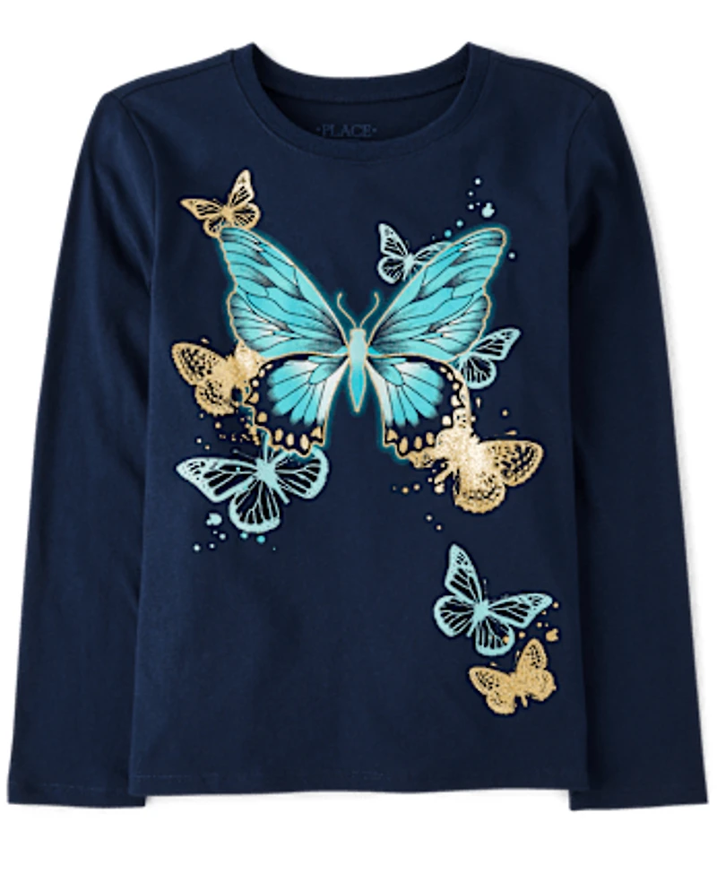 Girls Butterflies Graphic Tee