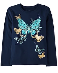 Girls Butterflies Graphic Tee
