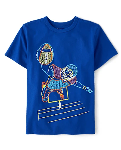 Boys Football Player Graphic Tee