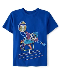 Boys Football Player Graphic Tee